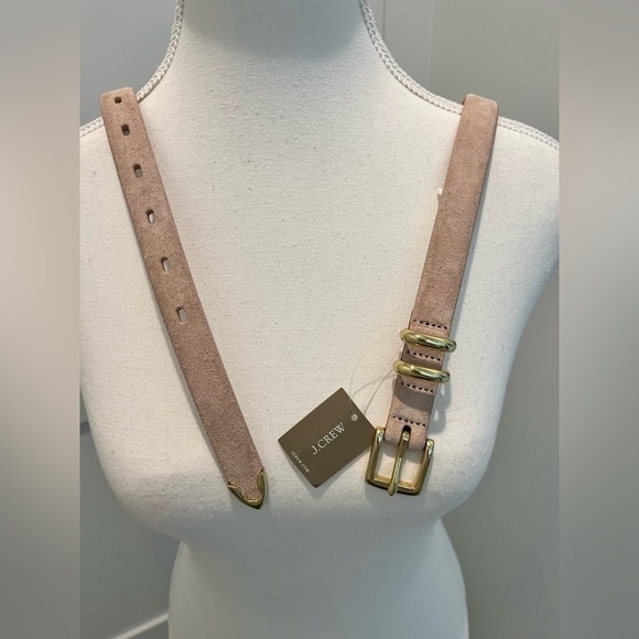NEW J. Crew thin suede belt light pink size Small - Picture 5 of 8